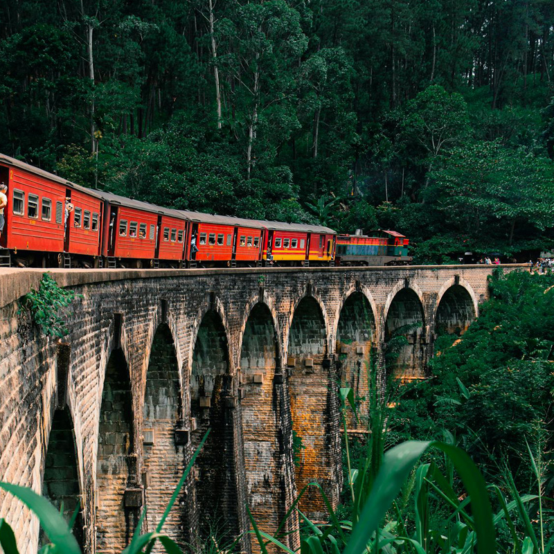 Train on Ella Nine Arches Bridge in Sri Lanka Train on Ella Nine Arches Bridge Sri Lanka - 10 Day Tour